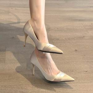 Nouvelles chaussures pour femmes printemps 2025, bout pointu français, talons aiguilles - Product Image 4