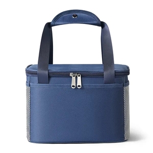 Sac à lunch isotherme en polyester bleu épais et tendance, réutilisable, élégant, toutes saisons, pour femmes et hommes, voyages, pique-niques - Product Image 1