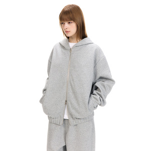 Fabricant de streetwear – Sweat à capuche oversize épais 500 g/m² imprimé, vierge, avec logo personnalisé, double fermeture éclair, polyester/coton, pour l'automne - Product Image 3