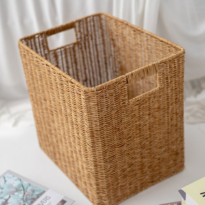 Rattan Storage <b>Basket</b> <b>Square</b> Large With Handle For Home Living Room Organization - Product Image 4