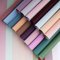 Papel de Regalo Impermeable para Ramos de Flores de Dos Colores, Papel de Envolver para el Día de San Valentín, Diseño Floral Coreano, 58x58cm, Precio Bajo al por Mayor