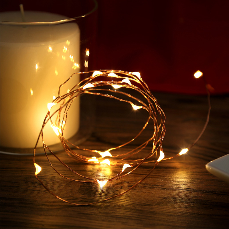 Ranpo Lighting 4.5V 20 LED Copper Wire String Lights 2m - Battery Operated Fairy Light for Christmas