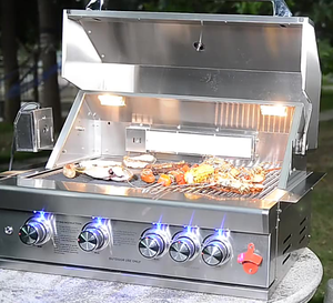 Cocina Exterior Comercial de Acero Inoxidable, Mesa de Barbacoa para Exteriores, Cocina Exterior a Gas, Sin Humo, Fácil de Montar, HNS-B4-R Ou - Product Image 3