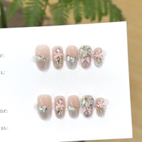 Faux ongles personnalisables faits à la main, style gothique, étoiles 3D métalliques, à coller, forme stiletto, style grunge