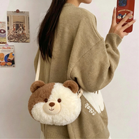 Sac à dos en peluche personnalisé avec logo, adorable design d'ours de dessin animé, avec animaux en peluche brodés, jouets en peluche pour enfants, cadeau de fête