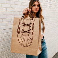 Sac de shopping en papier kraft personnalisé et recyclable pour boutique de baskets, design créatif, emballage cadeau pour la vente au détail de chaussures de mode