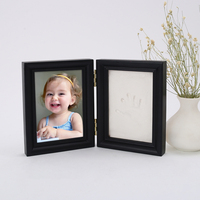 Cadre photo en bois massif DIY, élégant, imperméable, avec empreintes de pattes d'animaux, pour affichage sur table, souvenir