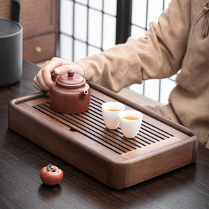 Walnut Wood <b>Tea</b> <b>Tray</b> Solid Wood Rectangular Kung Fu <b>Tea</b> <b>Tray</b> 26x19x5 Cm And 35x22x5 Cm For Home Office Use - Product Image 3
