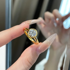Huazhong Gem White Gold Wedding Engagement <b>Ring</b> Fine Jewelry 14k Gold Round Cut Cvd Hpht <b>Diamond</b> <b>Ring</b> for Woman - Product Image 2