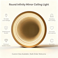 Miroir de Maquillage LED 3D Effet Abyssal 500x500x40mm, Design Art Déco, Cadre en Aluminium, Certifié ROHS, Idéal pour Réceptions de Mariage (Vente en Gros)