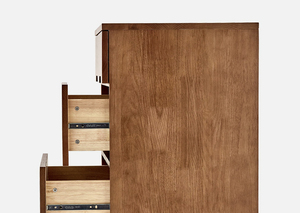 Massivholz-Eschenholz Kommode mit 5 Schubladen Aufbewahrungsschrank Wohnzimmer Kleiderschrank Badezimmer 4-stufiger Büro-Aktenschrank - Product Image 4