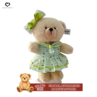 Teddy ISLAND – Nouvelle Peluche Ours en Peluche Personnalisée avec Jupe Bleue Mignonne, Certifiée Mondiale, en Peluche Ultra Douce et Rembourrage en Coton PP