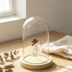 Cúpula de Vidrio con Logotipo Personalizado a Precio Económico, Cúpula de Vidrio de Diseño Único, Cúpula de Vidrio Vacía con Base de Madera Blanca - Product Image 6
