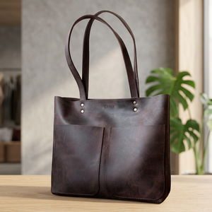 Sac à main décontracté pour femmes en cuir véritable, élégant, avec fermeture éclair, grande capacité, durable, imperméable et écologique - Product Image 1