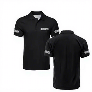 เสื้อโปโลยูนิเซ็กซ์สีดำ ผ้าโพลีเอสเตอร์ สำหรับเจ้าหน้าที่รักษาความปลอดภัย ใส่ได้ทุกฤดู มีโลโก้สีเหลืองที่หลังและแขนเสื้อ พร้อมระบบตรวจจับเข็ม - Product Image 6