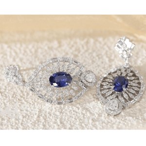 Luxury Women Diamond Stud <b>Earrings</b> 925 Sterling <b>Silver</b> Elegant Fine Jewelry Sparkling Daily Wear <b>Wedding</b> Anniversary Gift - Product Image 1