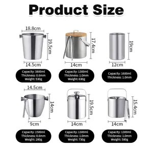 Customized Design Factory Wholesale Stainless Steel Ice Bucket For Cold Water Beer Wine Champagne Cooler