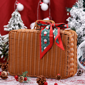 Giỏ Giáng Sinh dệt tay, hộp quà đêm Giáng Sinh, quà Tết, khăn quàng cổ, bình giữ nhiệt, hộp đựng đồ ăn nhẹ - Product Image 2