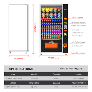 Máquina expendedora automática de bebidas y refrigerios AFEN Manufacturer con sistema de autoservicio y código QR. - Product Image 4