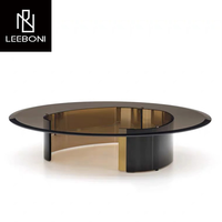 Table basse en verre ronde postmoderne minimaliste Offre Spéciale Table basse d'acier inoxydable de salon d'appartement