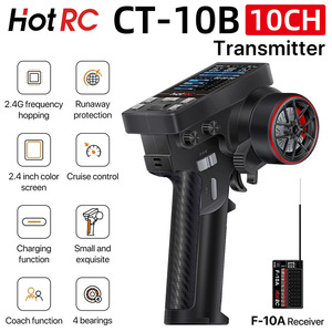 Hotrc CT-6A 2.4GHz một tay điều khiển đài phát thanh Transmitter 6 kênh F-06A f06a PWM Receiver cho <span class=keywords><strong>RC</strong></span> Xe Ô tô bay không người lái nhựa pin đồ chơi - Product Image 6