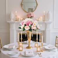 Centre de table en fleurs artificielles en soie, rose, blanc et violet, nouveau design DREA, pour mariage.