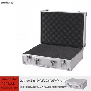 Precio barato bajo MOQ Stock Tamaño pequeño Color negro plata Maletín de aluminio portátil Color negro OEM y ODM compatibles - Product Image 3