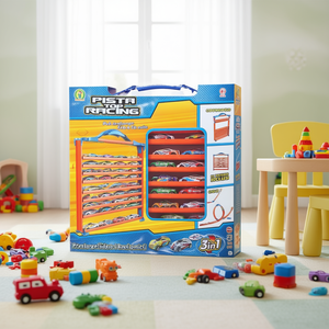 Pista de Carreras 3 en 1 de Plástico Unisex con Estacionamiento para 14 Coches para Niños de 4 a 6 Años - Product Image 3