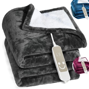 Home Heater Minky Flannel Sherpa 100% Polyester Plain American <strong>Quilted</strong> <strong>Bed</strong> Blanket Heating Electric <strong>Throw</strong> - Product Image 5