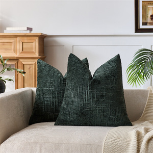 ปลอกหมอนอิงเชนิลล์เนื้อนุ่มขนาด 18x18 นิ้ว สำหรับโซฟาห้องนั่งเล่น ปลอกหมอนสีพื้น - Product Image 5