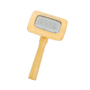Peigne pour chien simple en gros, en acier inoxydable et plastique, avec poignée en bois, portable - Product Image 5