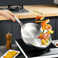 Sartén Antiadherente de Acero Inoxidable de Triple Capa TIANXING, Sartén Profesional para Chefs, Utensilios de Cocina para Restaurantes