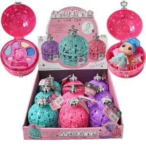 Kız oyun evi oyuncak taç makyaj hazine kutu seti çocuk küçük bebek giyinmek oyuncaklar küçük hediye oyuncak hediye kutusu