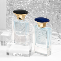Flacons de parfum recyclables au design unique, 30 ml, 50 ml, 100 ml, en verre transparent, estampage à chaud, service OEM/ODM, 100 pièces