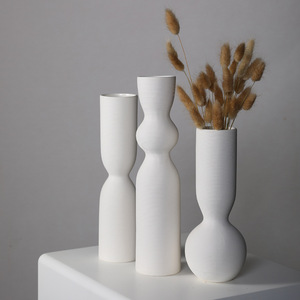 Vasi in Ceramica Bianca Non Smaltata, Decorazioni Moderne <span class=keywords><strong>e</strong></span> Semplici per Casa, Soggiorno, Ufficio, Ornamenti da Tavolo - Product Image 3