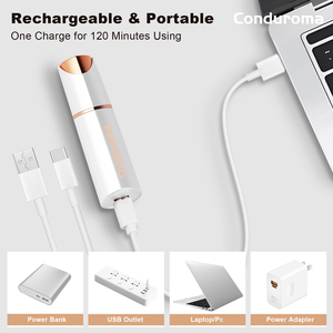 Conduroma Épilateur rechargeable pour sourcils et poils du visage pour femmes-Rasoir 2 en 1 avec lumière LED pour l'épilation <span class=keywords><strong>des</strong></span> sourcils - Product Image 3