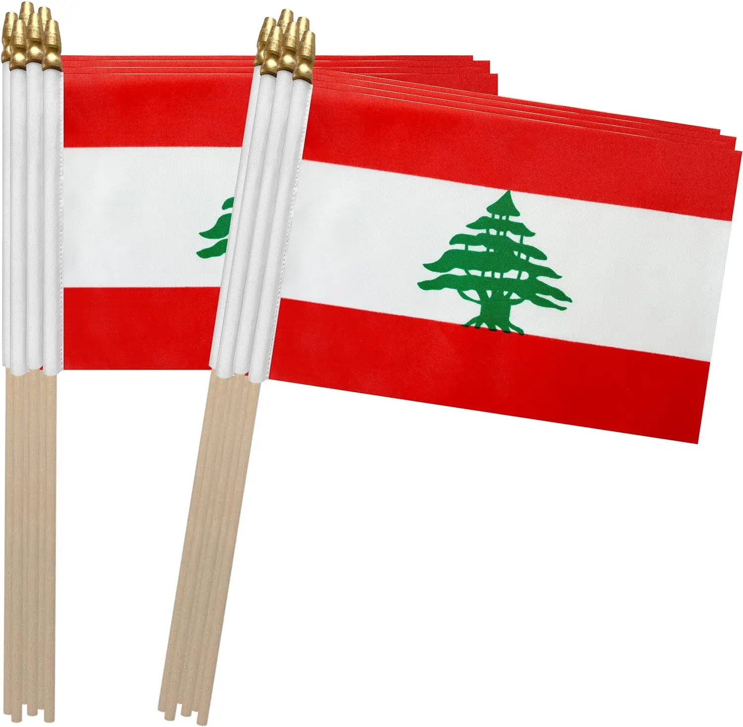उच्च गुणवत्ता वाले लेबनान स्टिक ध्वज, लेबनानी गणराज्य के छोटे मिनी हाथ में पकड़ने वाले झंडे 4x6 इंच भेजने के लिए तैयार