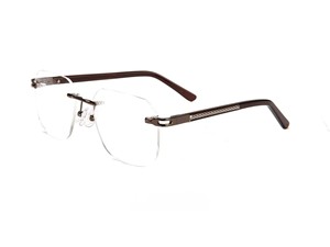 カスタムロゴ卸売ファッションメイドユニセックスユニークリムレスメタル眼鏡スクエアオプティカルアイグラスフレーム普段使い用 - Product Image 2