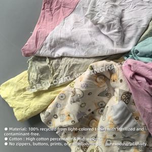 Trapo Industrial Mutilado, Bolsa de 20 Kg, Trapos de Algodón 100% para Limpieza Marina, Trapos de Algodón de Color Claro para Limpiar, Trapos de Camiseta - Product Image 4