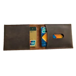 Vente d'usine, le porte-cartes en cuir véritable peut être personnalisé avec un emballage LOGO pour les cartes de transport