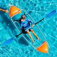 Kayak transparent en PC, bateau de pêche transparent, canoë transparent avec fond transparent