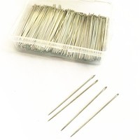 Aiguilles à coudre en acier inoxydable argentées à gros yeux pour accessoires de couture, artisanat, fil à tricoter, tissage, travaux d'aiguille