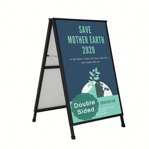Outdoor A-<b>Frame</b> Sidewalk Sign 24x36 Inch Sandwich Board Advertising <b>Poster</b> Stand for Cafe Shop Retail Store - Product Image 1