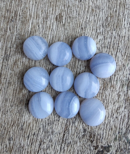 Cabujón de Ágata Azul Natural con Borde de Encaje, Redondo y Plano, Gema de Alta Calidad para Fabricación de Joyería DIY, Anillos, Colgantes y Collares - Product Image 4