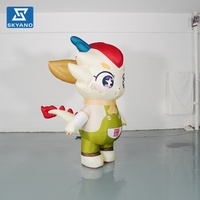 Mascotte gonflable personnalisée en forme de dinosaure mignon, accessoire de spectacle pour publicité extérieure et événements