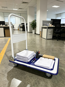 Carrello Pieghevole in Acciaio con 4 <span class=keywords><strong>Ruote</strong></span> Silenziose in PU <span class=keywords><strong>per</strong></span> Negozi, Magazzini e Logistica - Product Image 5