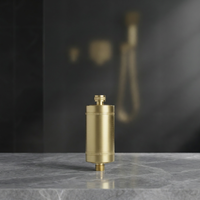 Filtre à eau de douche en alliage d'aluminium et charbon actif, noir et argent, 15 étapes, élimination du chlore, avec filetage BSP 1/2 pouce