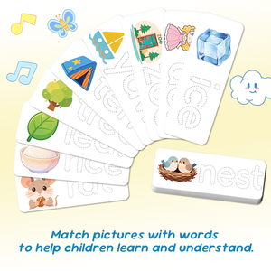 Gioco di abbinamento lettere, gioco di abbinamento lettere con carte di carta <span class=keywords><strong>per</strong></span> bambini dai 3 agli 8 anni, gioco educativo Montessori, non tossico - Product Image 3