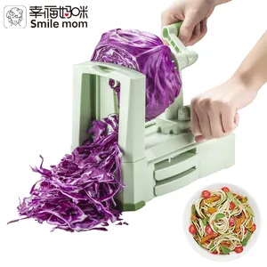 Alat pengiris Spiral sayuran ketebalan dapat diatur multifungsi Aksesori memasak Spiralizer sayuran