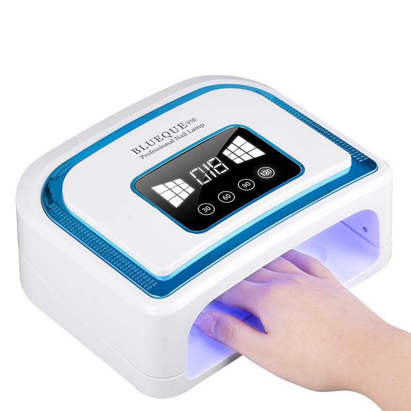 BLUEQUE V10 120w 30 Beads Sensor Uv Led Nail Lamp for Gel Polish Drying Nail Glue Curing Dryer Salon Equipment With LCD Display